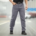 thumbnail image 2 of Tactical Cargo Pants for Men Water Resistant Hiking Work Pants with Multi Pockets Ripstop Construction Pant Big and Tall Size S-3XL Gray, 2 of 9