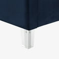 thumbnail image 6 of Inspired Home Caileigh Upholstered Velvet Queen Channel Tufted Bed, No Box Spring Needed, Solid Wood Frame, Navy, 6 of 7