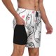 thumbnail image 2 of Balery Alpacas and Hearts Bañador para hombre, shorts de playa de secado rápido con entrepierna y forro de compresión-Small, 2 of 6