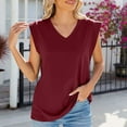 thumbnail image 2 of Spring Savings deals!Samickarr Summer Tank Tops For Women 2024 Going Out TopsWomens Solid Color Sleeveless V-Neck Sleeveless Sling Top, 2 of 5