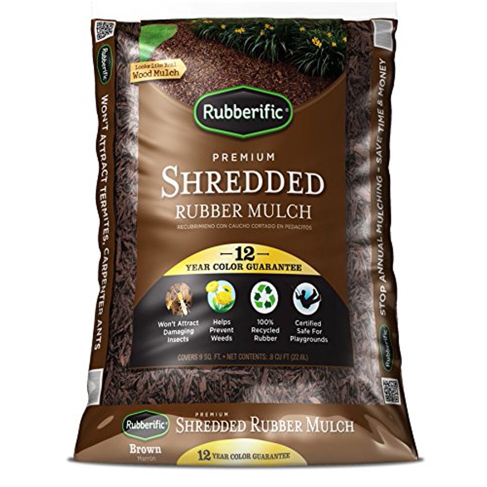 Rubberific 0.8cu ft Dark Brown Shredded Rubber Mulch (Playground