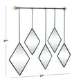 thumbnail image 3 of DecMode 27" x 27" Black Diamond Shapes Wall Mirror with Hanging Bar, 3 of 8