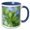 Blue/White, variant on 3drose, Close-up of Maidenhair Fern Branch., 11oz Two-tone Black Mug
