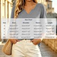 thumbnail image 4 of Long Sleeve V-Neck T-Shirt for Women Oversized Loose Fit Solid Color Basic Pullover Casual Everyday Fall Winter Top, 4 of 8
