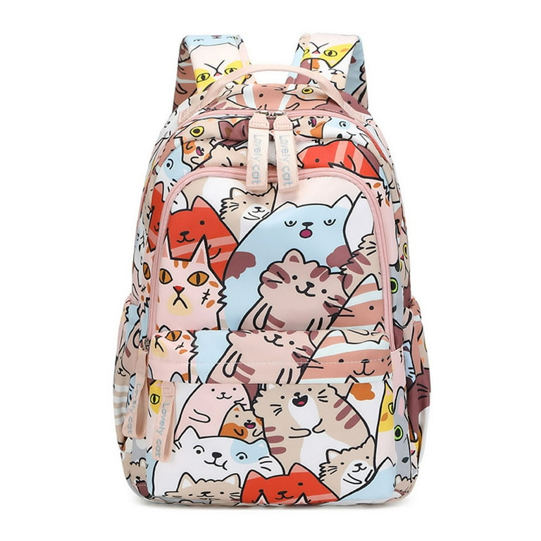 Cat print backpack sale