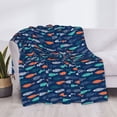 thumbnail image 3 of Uemuo Colorful Fish 3 Printed Throw Blanket for Couch, Fluffy Fuzzy Blankets for Bed, Sofa, Cozy Flannel Faux Fur Blanket-80"x60", 3 of 6