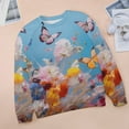 thumbnail image 6 of Watercolor Butterfly Womens Oversized Sweatshirts Hoodies Crewneck Casual Tops Comfy FallWinter Clothes 2024, 6 of 7