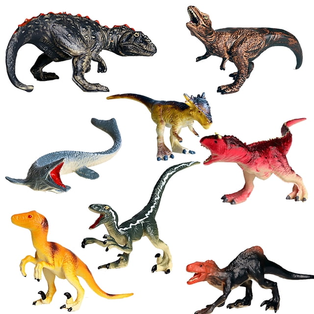 8PCS Behemoth Dinosaur Model Decoration Toy Kid Simulation Dinosaur Toy