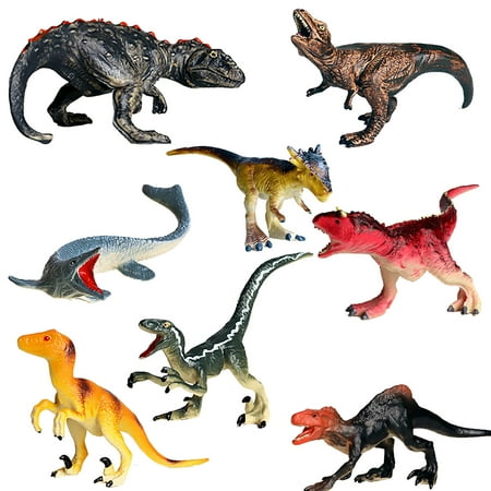 Fridja 8PCS Behemoth Dinosaur Model Decoration Toy Kid Simulation Dinosaur Toy