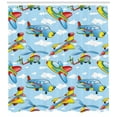 thumbnail image 3 of Ambesonne Plane Shower Curtain, Planes and Helicopters, 69"Wx75"L, Yellow and Blue, 3 of 3