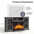thumbnail image 6 of Homall Fireplace TV Stand for TVs up to 65" 3-Sided Glass Modern Media Entertainment Center with Cabniet Storage Adjustable Flame Color Fireplace,Gray, 6 of 7