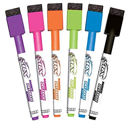 Mattel Board Dudes SRX Magnetic Dry Erase Markers 6-Pack Assorted Colors (DDM77), standart