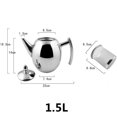 thumbnail image 2 of fafa-One-Pine Ensemble de Théière en Acier Inoxydable avec Infuseur Filtre et Couvercle, Grande Capacité 1.5 L/51 oz Diffuseur pour Thé en Vrac, Thé Vert, Café (Argent), 2 of 4