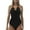 Black, variant on HXWCHs Long torso Swimwears One Elegant Solid Color Triangle Bathing Suit with Backless Design for Women S Black