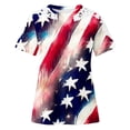 thumbnail image 4 of Camisas de Manga Corta para las Mujeres Impresión Cuello Redondo Suéter Encaje Camisa, Blusa de Verano Casual para las Mujeres, 4 of 5