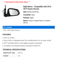thumbnail image 2 of Right Mirror - Compatible with 2016 - 2019 Toyota Tacoma 2017 2018, 2 of 2