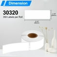 thumbnail image 2 of Cruxer Compatible with DYMO 30320 Address Labels 1-1/8" x 3-1/2" (28mm x 89mm) 260 Labels/roll White Barcode Labels for Dymo Labelwriters 400 450 4XL 400 Duo 450 Twin Turbo Label Printers, 20 Roll, 2 of 8