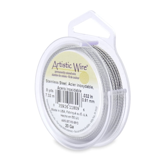 Alambre artístico Calibre 20 / 0,81 mm Alambre artesanal de acero inoxidable Torsión redonda 8 yd / 7,31 m