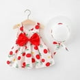 thumbnail image 3 of MEZZALL Baby Girls Kids Dresses Summer Toddler Floral Ruched Sleeveless Dress Sundress, Red, 3-4 Years, 3 of 3