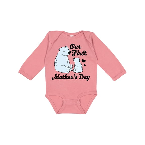 Inktastic Our First Mothers Day with Polar Bears Boys or Girls Long Sleeve Baby Bodysuit