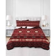 thumbnail image 2 of Full Size Quilt Bedding Set, Red Black Boho Reversible Summer Quilt 3 Pieces, Vintage Ethnic Tribe Abstract Art Retro Lightweight Bedspreads Coverlets with 2 Pillow Shams for All Seasons, 2 of 5