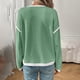 thumbnail image 3 of Ailaofu Women's 2025 Fall Fashion Crew Neck Long Sleeve Oversized Color Block Sweaters Ribbed Pullover Tops, 3 of 3