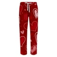 thumbnail image 4 of Fgvctg Valentine's Day Pajama Pants for Men Loose Wide Leg Sleepwear Pajama Pants Casual Love Heart Print High Waisted Pjs Fall Spring Drawstring Lounge Pants with Pockets Red 2XL, 4 of 4