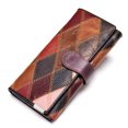 thumbnail image 1 of Cartera de cuero para mujer, gran capacidad, primera capa, bolso de piel de vaca, costuras coloridas, billetera larga de moda, moda, 1 of 4