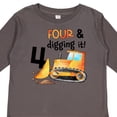thumbnail image 4 of Inktastic Four and Digging It Bulldozer 4th Birthday Boys or Girls Long Sleeve Toddler T-Shirt, 4 of 5
