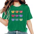 thumbnail image 2 of Womens Tops Dgankt Women's Valentine's Day Short Sleeve T-Shirt Letter Printed Solid Color Tops Short Sleeve Round Neck Tops, 2 of 6
