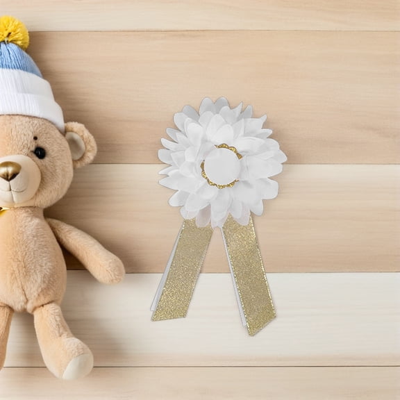 KALLORY White Floral Maternity Support Belt Comfortable Pregnancy Sash for Baby Shower, Photo Shoot, and Comfort