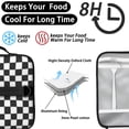 thumbnail image 4 of Black and White Checkered Pattern Insulated Lunch Bag with Shoulder Strap and Bottle Holder,Bento School Lunch Bag Box,11x9.5x3.5 Inches, 4 of 5