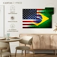 thumbnail image 5 of Elephant Stock Usa Brazil Bond Wall Art - Horizontal Canvas Wall Art - Living Room Wall Decor - Flags Canvas - Green And White Decor - 12" x 8", 5 of 8