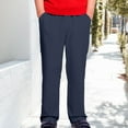 thumbnail image 2 of CPNG Kids Teenagers Boys Straight Dress Pants for Wedding School Formal Uniforms Pants Long Trousers Straight Leg Pants(Navy,12-13 Years), 2 of 8