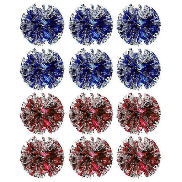 12Pcs Cheering Squad Pompoms Handled Cheering Poms Reusable Cheerleading Pompoms Props