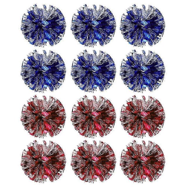 12Pcs Cheering Squad Pompoms Handled Cheering Poms Reusable Cheerleading Pompoms Props