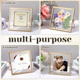 thumbnail image 4 of NOGIS Metal Picture Frames, Ornate Minimal Floating Edge Clear Glass Table Top Easel Stand Photo Frames in Gold, 4 x 4, Assortment Variety, 4 of 7