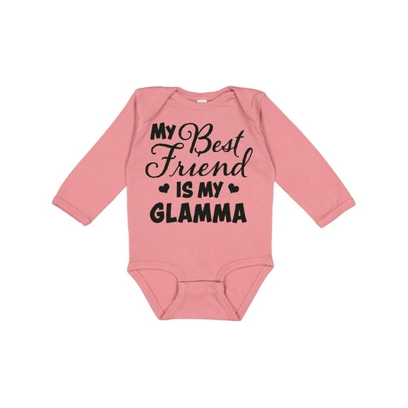 Inktastic My Best Friend is My Glamma with Hearts Boys or Girls Long Sleeve Baby Bodysuit