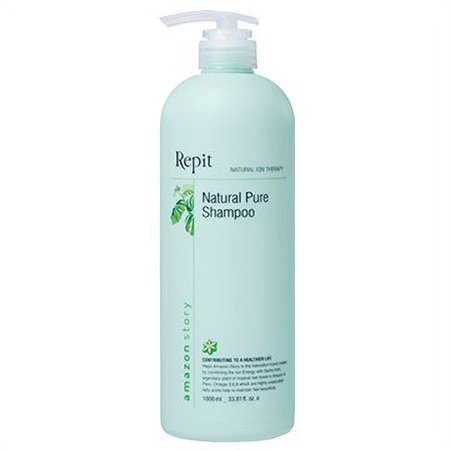 Repit Natural Ion Therapy Pure Shampoo 33.81 fl oz Contains Sacha Inchi, Omega 3.6.9 for All Hair Types, Restore Dry and Damaged Hair - Sulfate, Paraben, Cruelty Free | RepitUSA