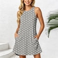 thumbnail image 3 of Lenpel Womens Summer Dresses Casual Crew Neck Sleeveless Tank Mini Dresses with Pockets Loose Soft Sundresses for Beach Vacation, 3 of 5