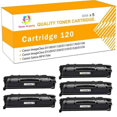 Toner H-Party 5-Pack Compatible Toner Cartridge for Canon 120 CRG-120 imageCLASS D1120 D1550 D1150 D1320 D1350 D1520 D1100 D1370 D1180 D1170 5 * Black