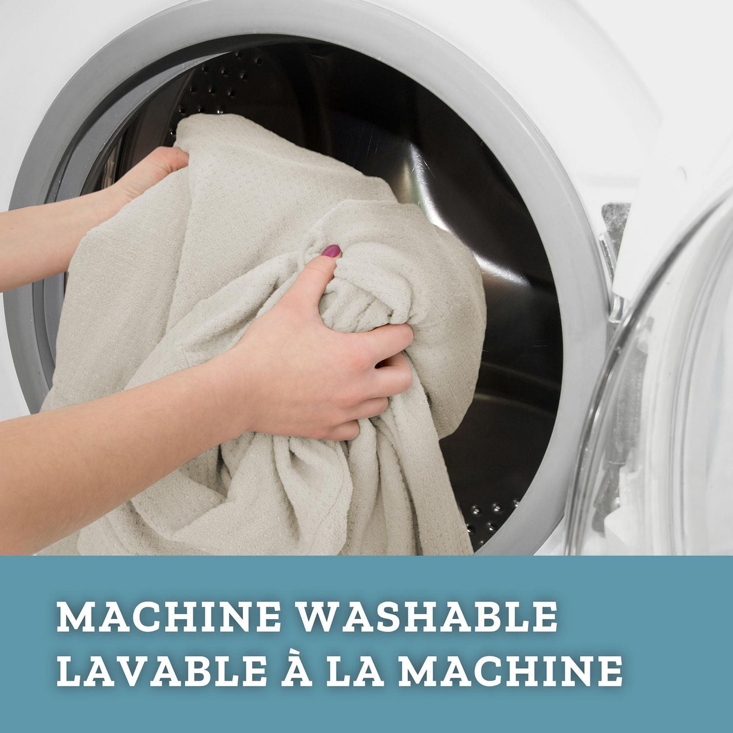 Housse de sofa extensible en bouclé SmartFit, fabriquée en tissu recyclé, 1 pièce, lavable à la machine beige