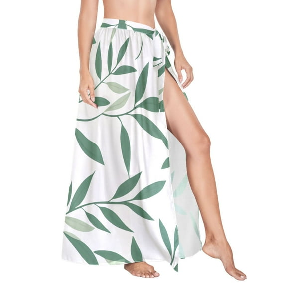 Women Sarong Wraps Summer Leaves Swimsuit Beach Pareo Bikini Coverups Skirt M