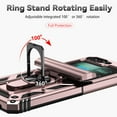 thumbnail image 4 of for Samsung Galaxy Z Flip6 Heavy Duty Case, Rugged Military Grade Shockproof Support Magnetic Car Mount Cover with Ring Holder Stand Hinge Protection Case for Galaxy Z Flip6, Rosegold, 4 of 11
