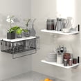 thumbnail image 6 of Bathroom Floating Shelves Wall Mounted Shelves, Rustic Wood Bathroom Shelves Over Toilet with Wire Storage Basket and Towel Bar for Bathroom, Kitchen, Bedroom-16.5Inch, 6 of 7