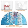 thumbnail image 4 of Sikiie Hanging Orchids Floral Blue 30-48 inches {designName} Print Christmas Tree Skirt Snowman Xmas Tree Skirt with Edge Christmas Decorations for Holiday Party-30", 4 of 7