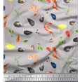 thumbnail image 1 of Soimoi Cotton Poplin Fabric Gemstone,Lemon Slice & Prawns Food Decor Fabric Printed Yard 56 Inch Wide, 1 of 1