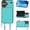 Mint Green, variant on Crossbody Wallet Case for iPhone 16, RFID Blocking Leather Purse Case with Card Holder, Protective Handbag Flip Cover with Zipper Wrist Strap Lanyard for Women 5G 6.1 Inch (Red)