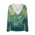 thumbnail image 4 of PuLe Women's Top Womens Summer Fall Floral Printed 3/4 Sleeve Tops Crochet Lace Trim Long/Short Sleeve Tshirts Casual Overiszed Tees, 4 of 5