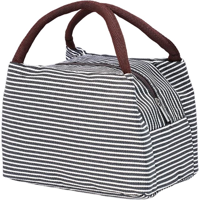 Kitchen Products Thermal Bag Lunch Bag Lunch Storage Work School Stripe Pattern (A, One Size)